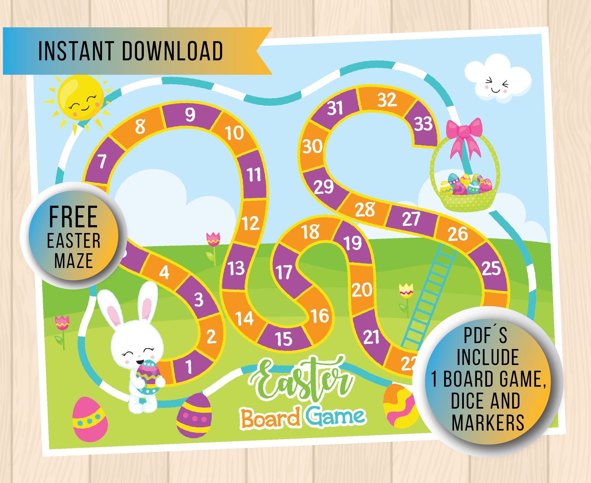 Easter Board Game For Kids Easter Party Games For Family Easter 