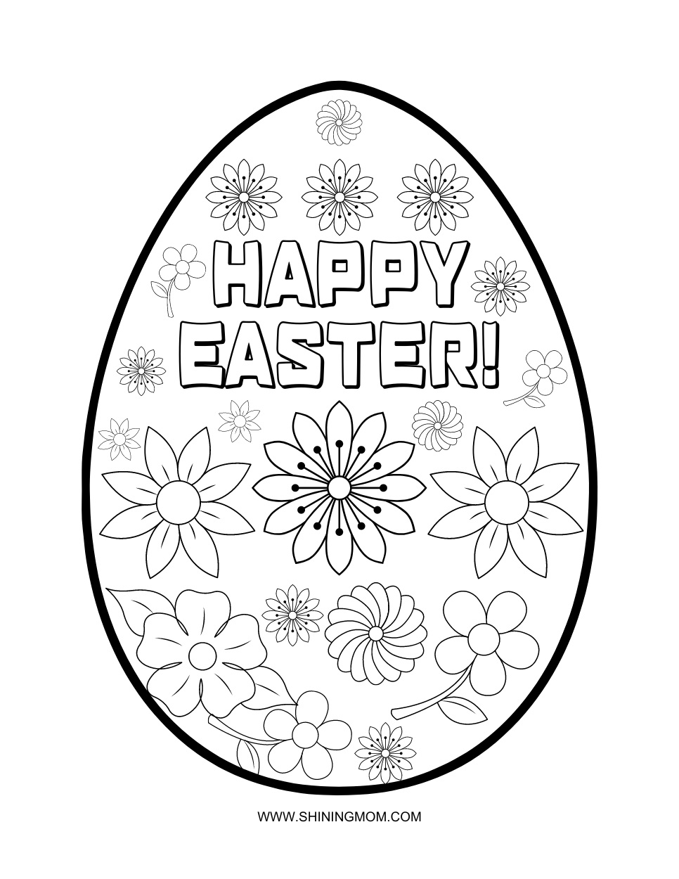 Easter Egg Coloring Pages Printable Easy Coloring Pages
