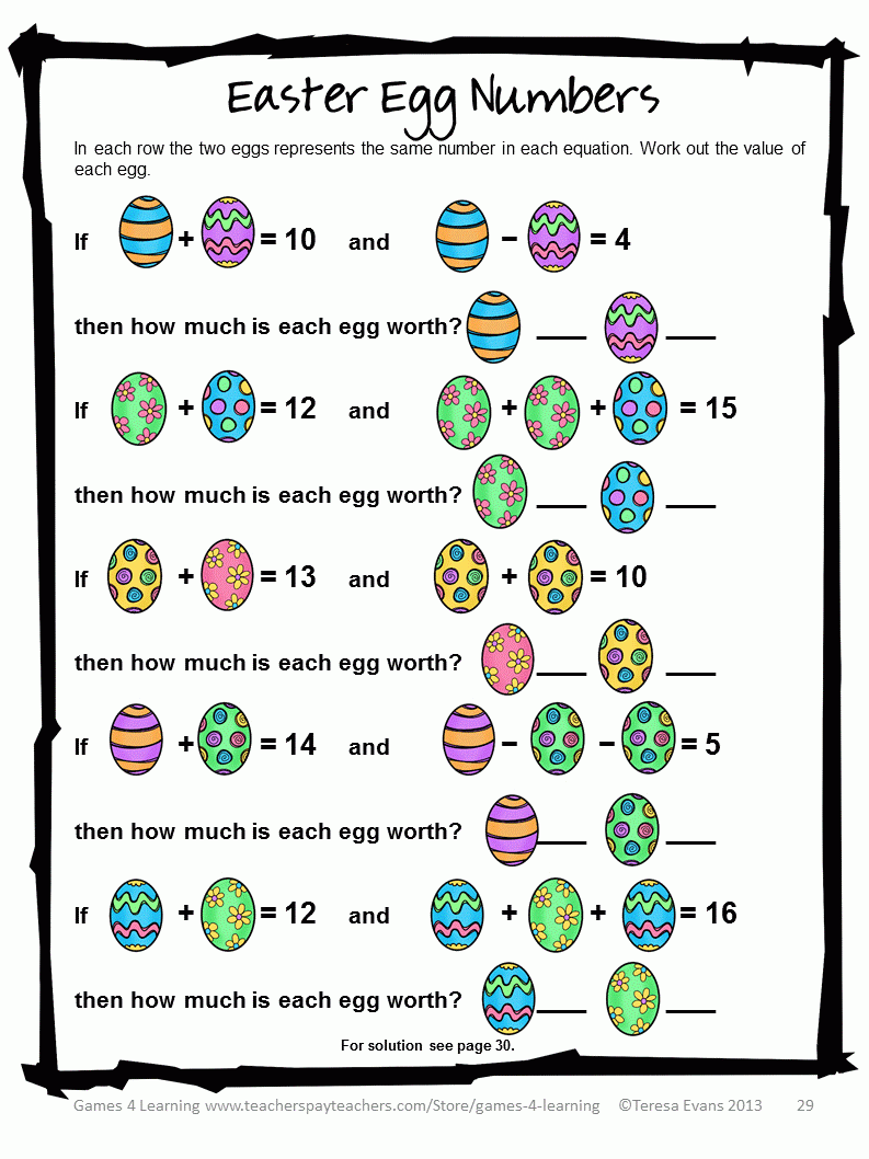 Easter Math Freebies Happy Easter Easter Math Easter Math