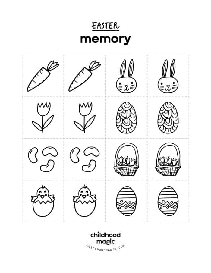 free printable easter memory game