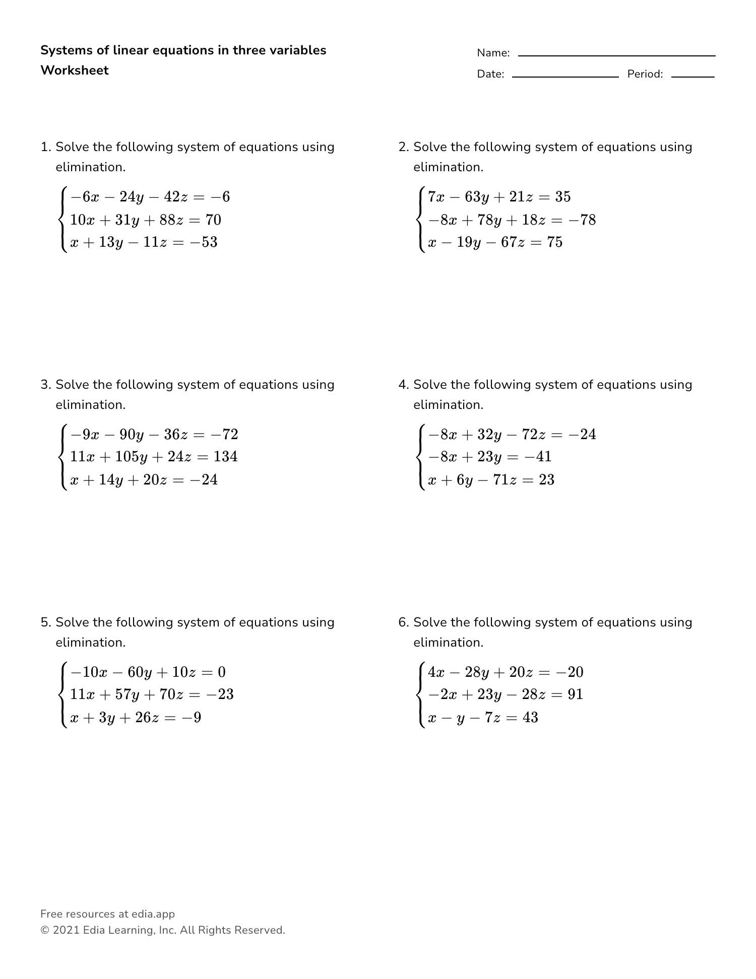 Edia Free Math Homework In Minutes Worksheets Library