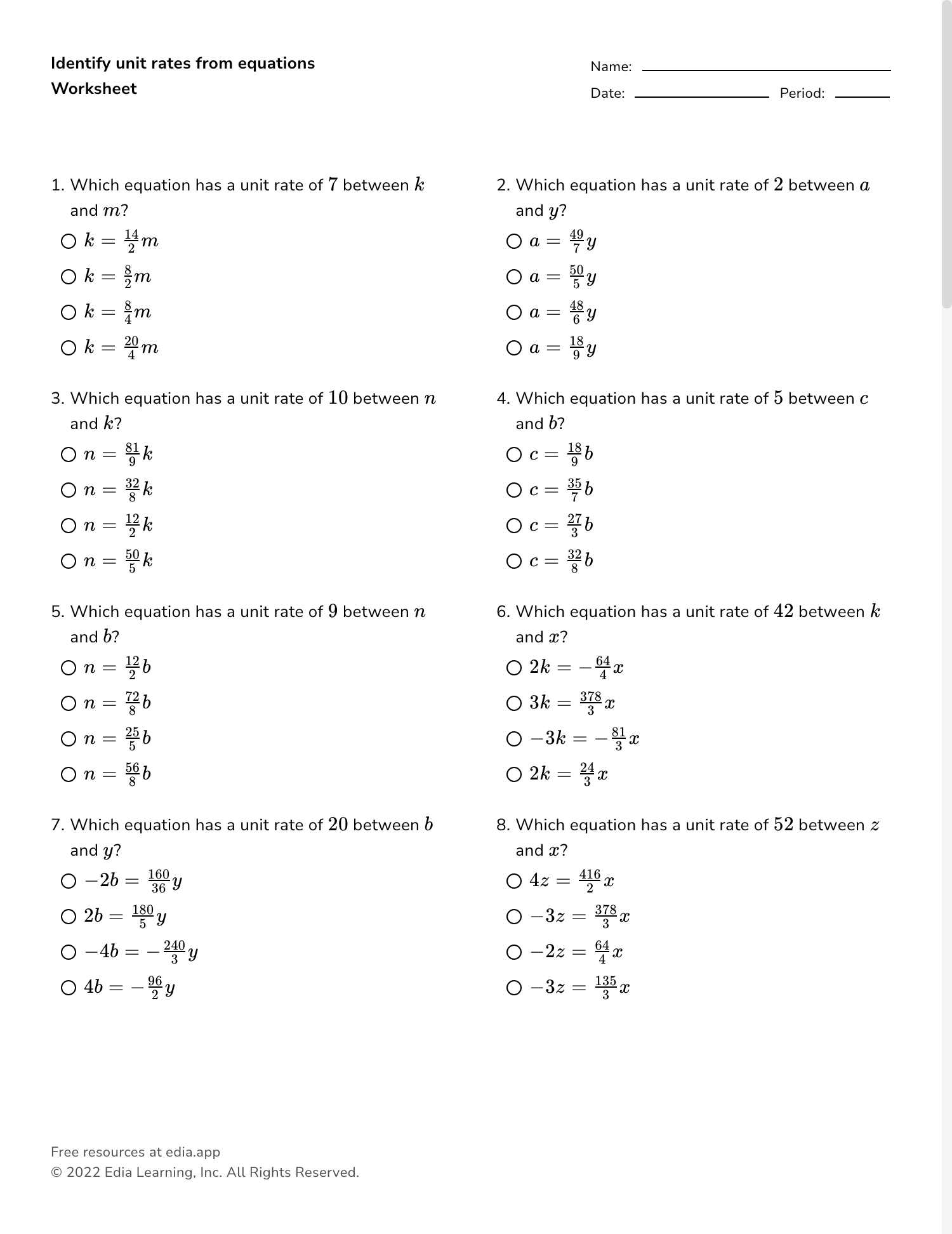 proportional equations worksheet