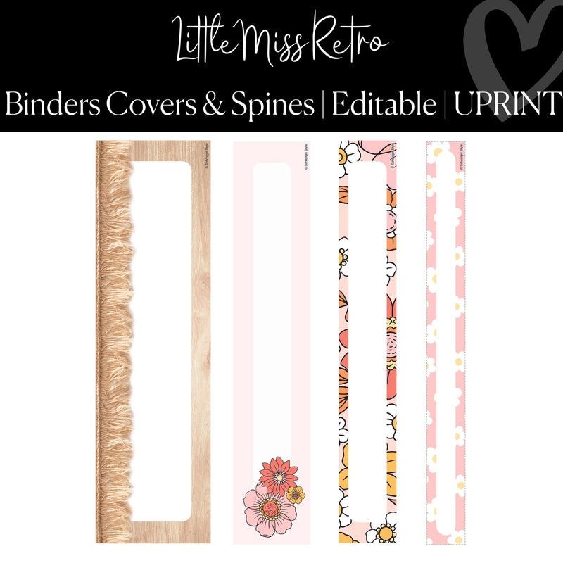 Editable And Printable Binder Covers And Spines Retro Classroom 