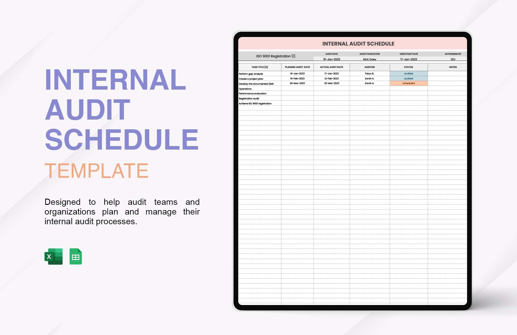 Editable Audit Plan Templates In Excel To Download