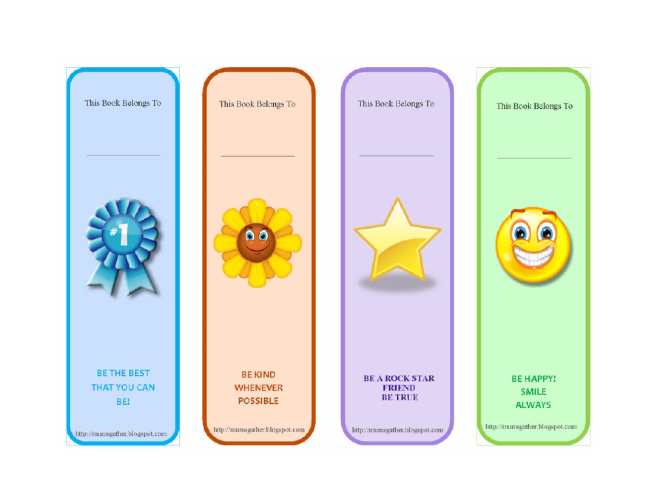Editable Bookmark Template