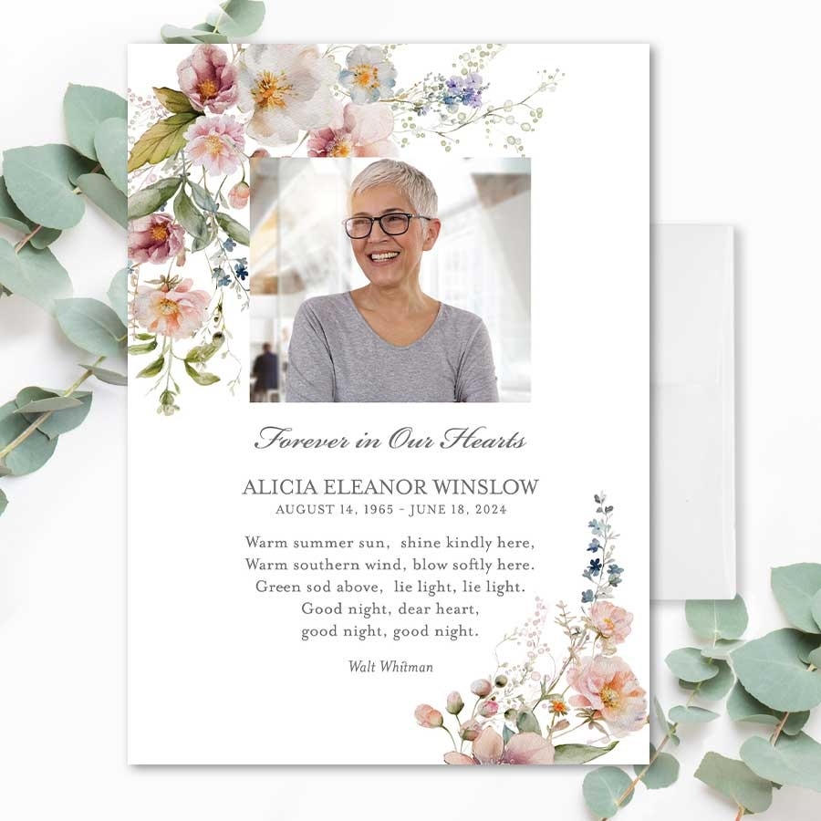 Editable Funeral Prayer Card Template Printable Memorial 46 OFF