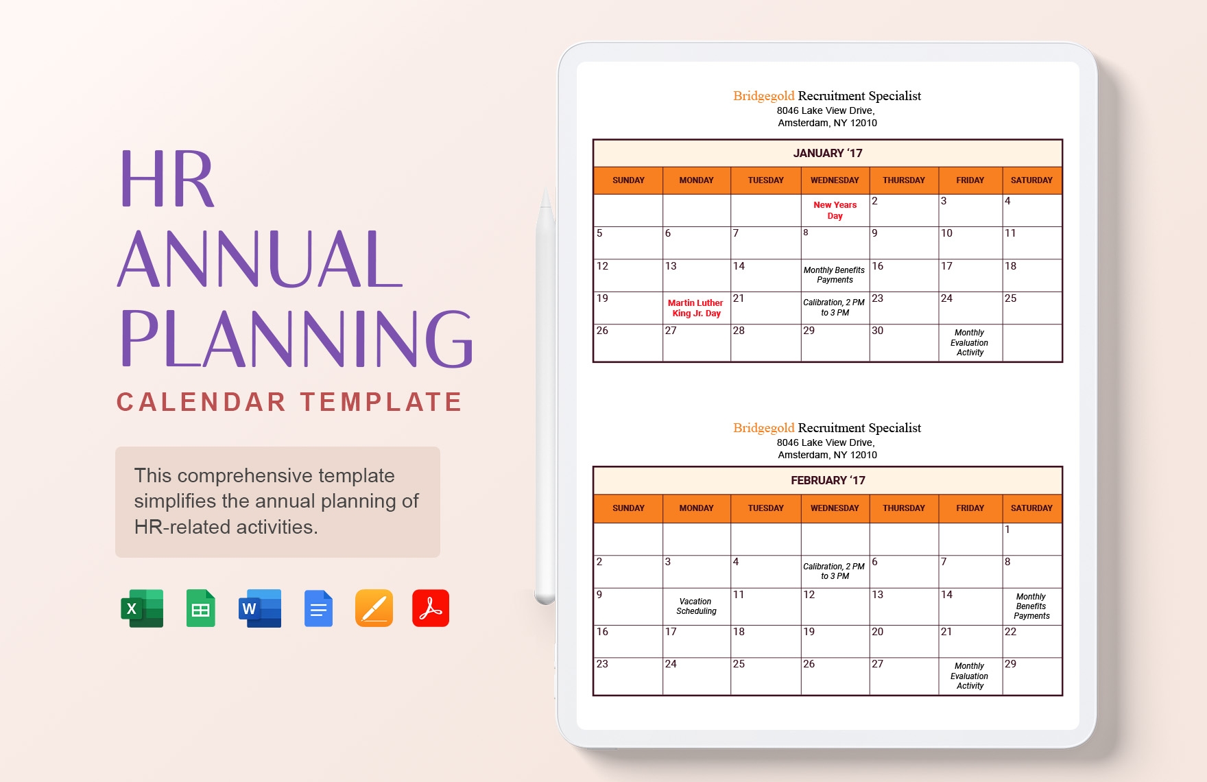 Editable Planning Calendar Templates In Microsoft Excel To Download