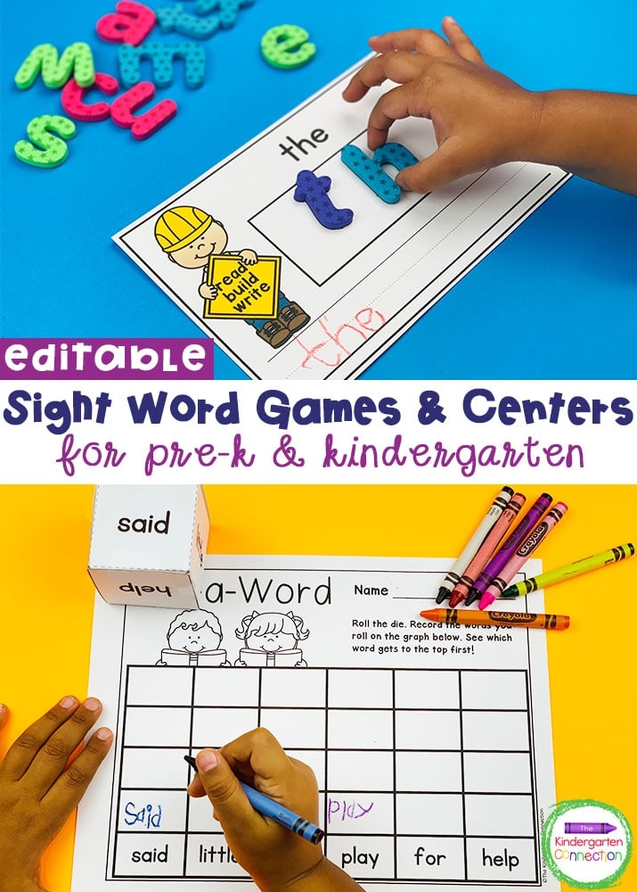 EDITABLE Sight Word Games And Centers For Early Learners