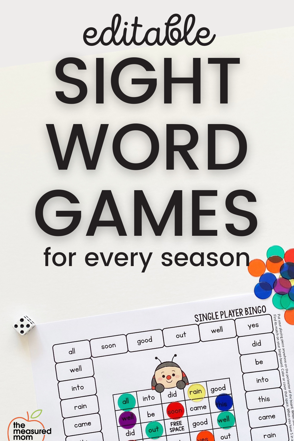 free printable editable sight word games