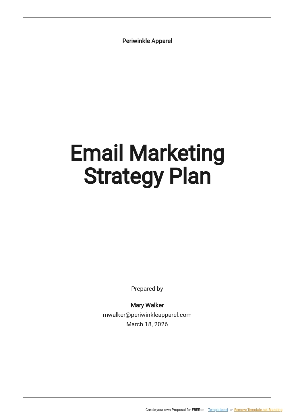 Email Marketing Strategy Plan Template Google Docs Word Apple Pages