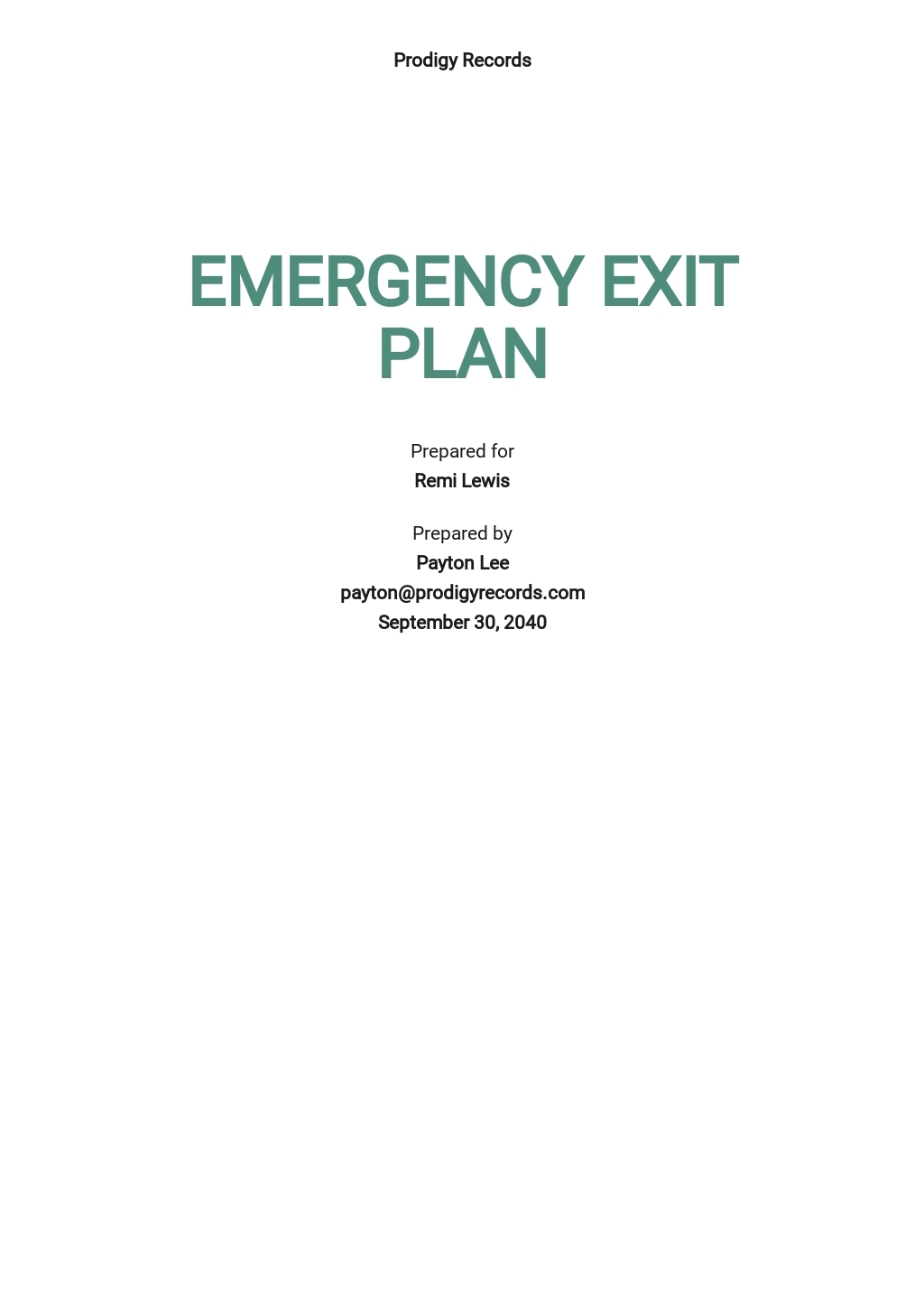 Emergency Exit Plan Template In Google Docs Word Template
