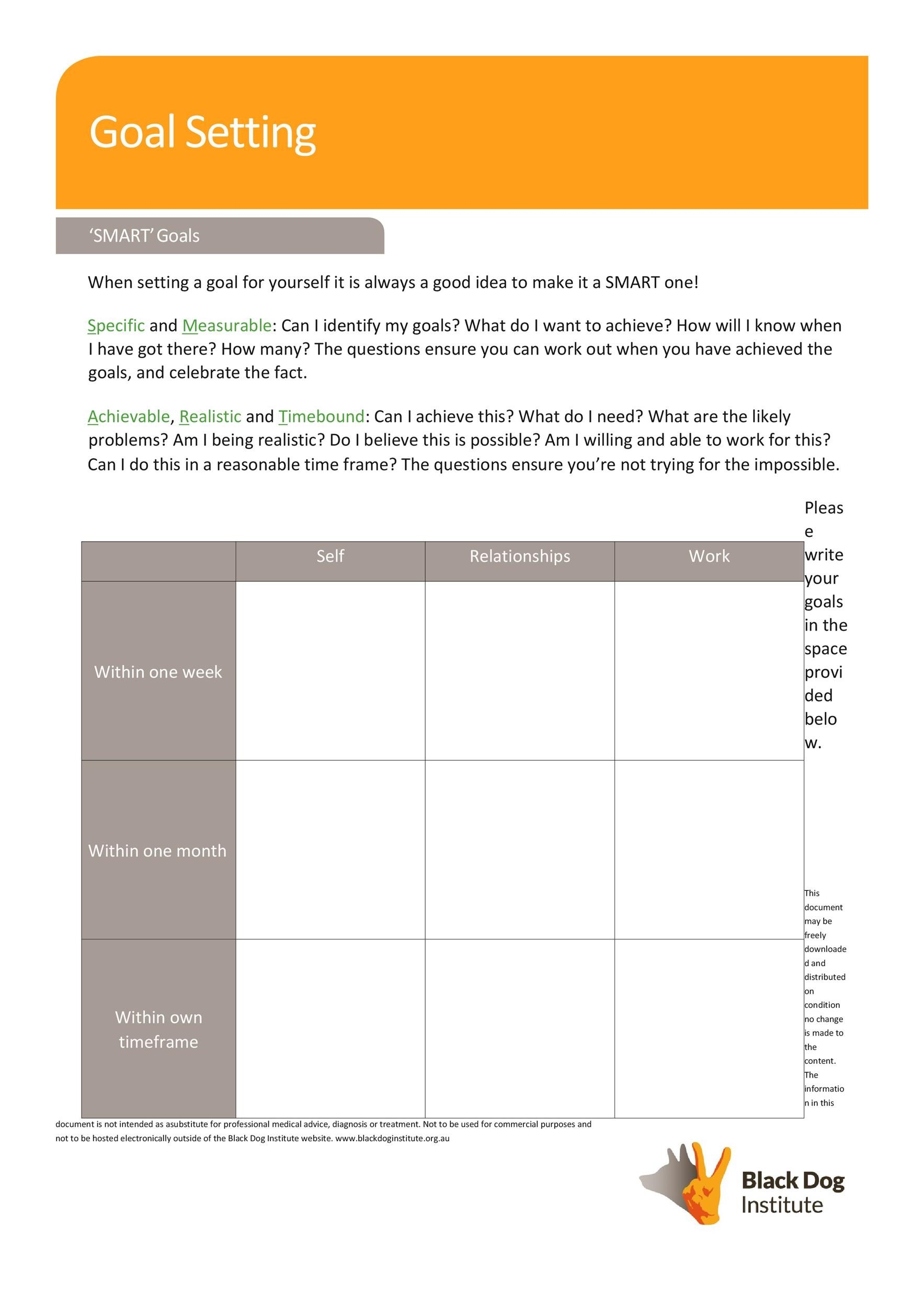employee goal planning template