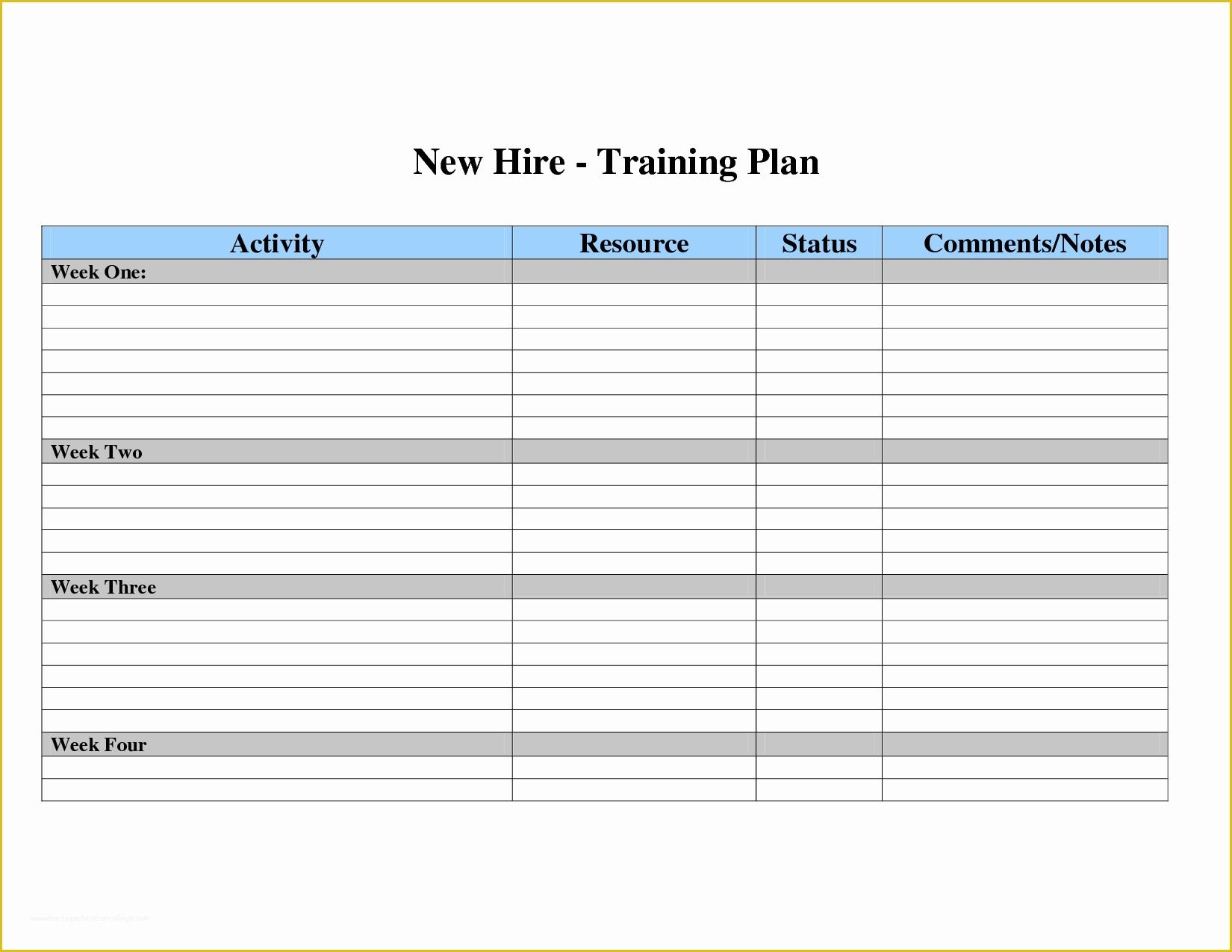 Employee Training Template Free Of Training Plan Template 