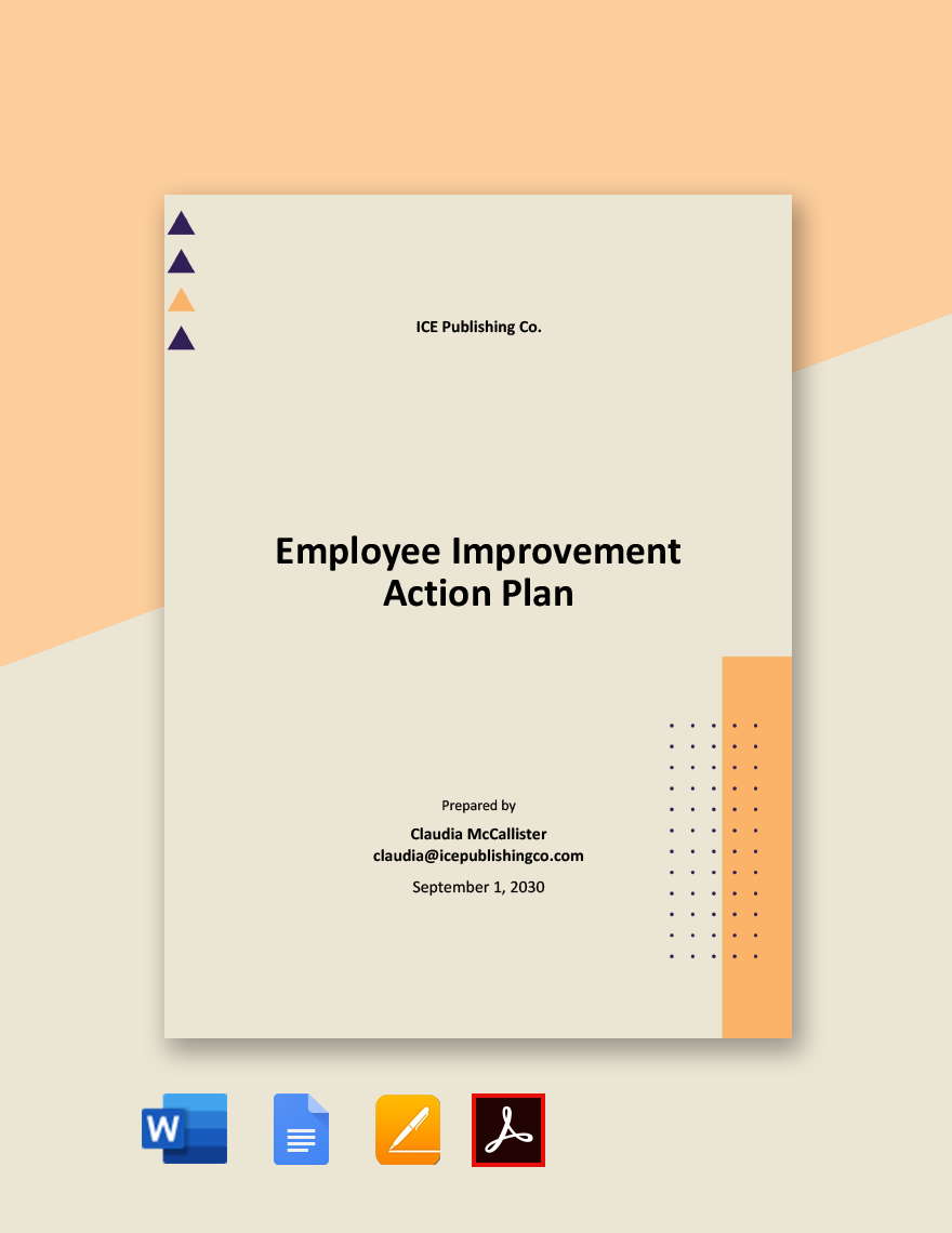 Employee Work Improvement Plan Template Google Docs Word Apple