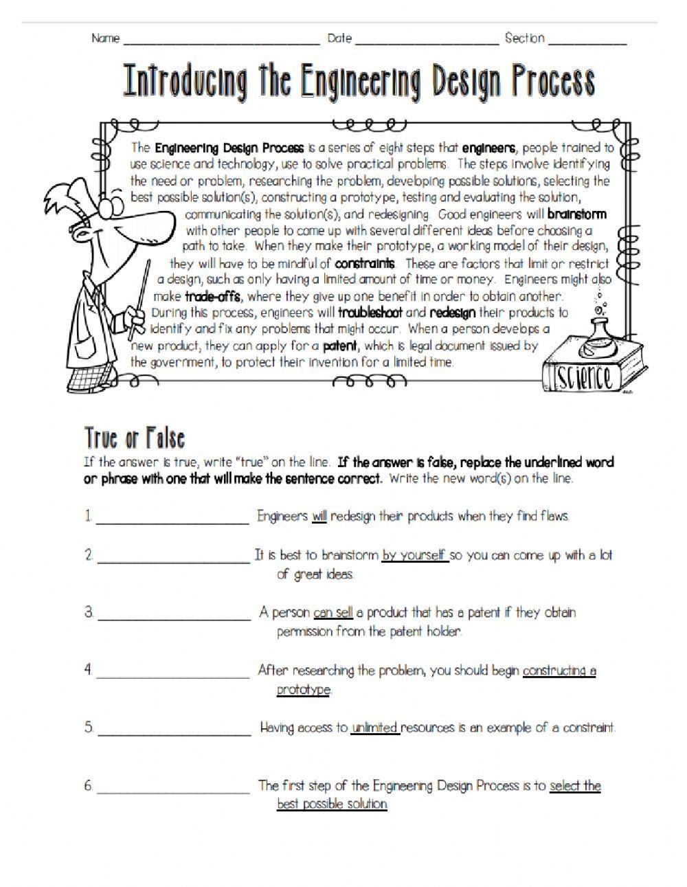Engineering Design Process Worksheet Fill And Sign Printable 
