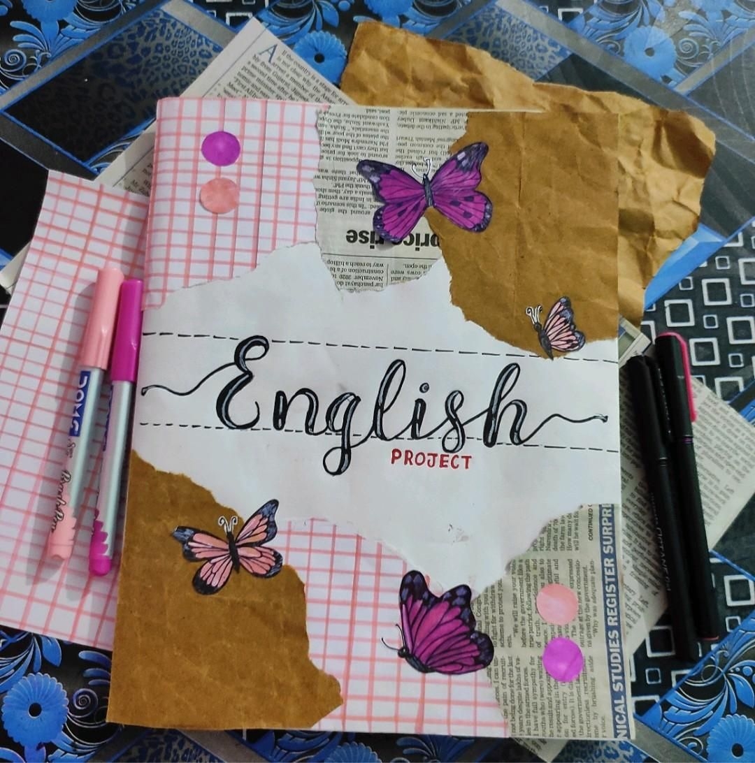 English Cover Page Design English Project Cover Page Beautiful Psd 