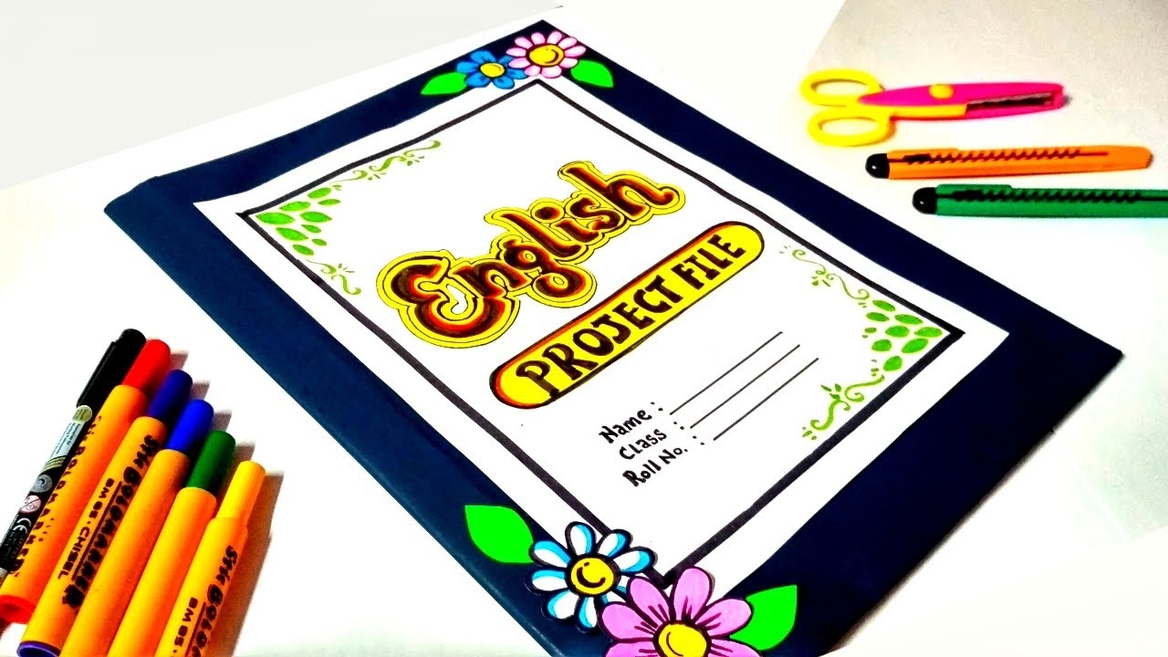 English Project File Front Page Decoration Ideas English Cover Page 