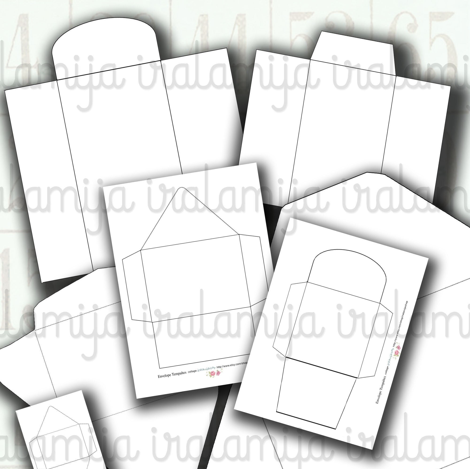 ENVELOPE TEMPLATES Printable Envelope Template Digital Images 