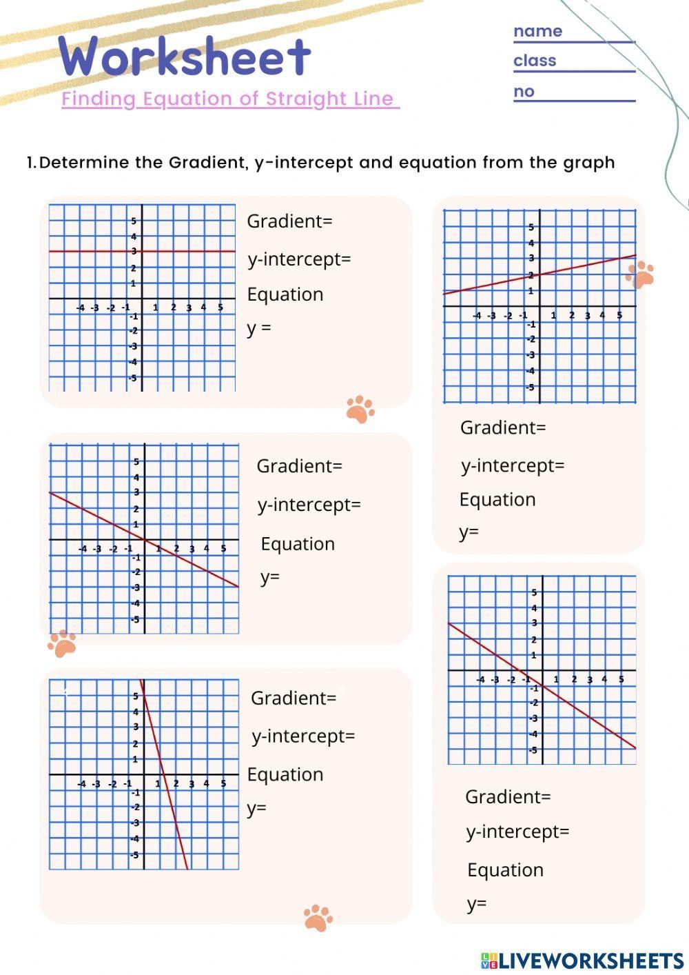 Equation Of A Line Worksheet PDF Worksheets Library