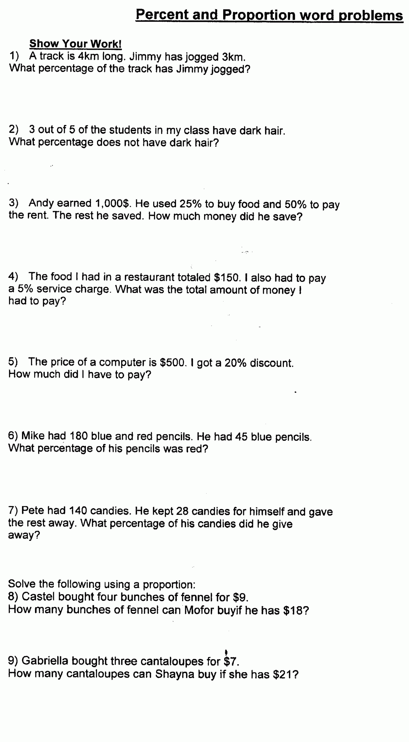 writing a linear equation from a word problem worksheet