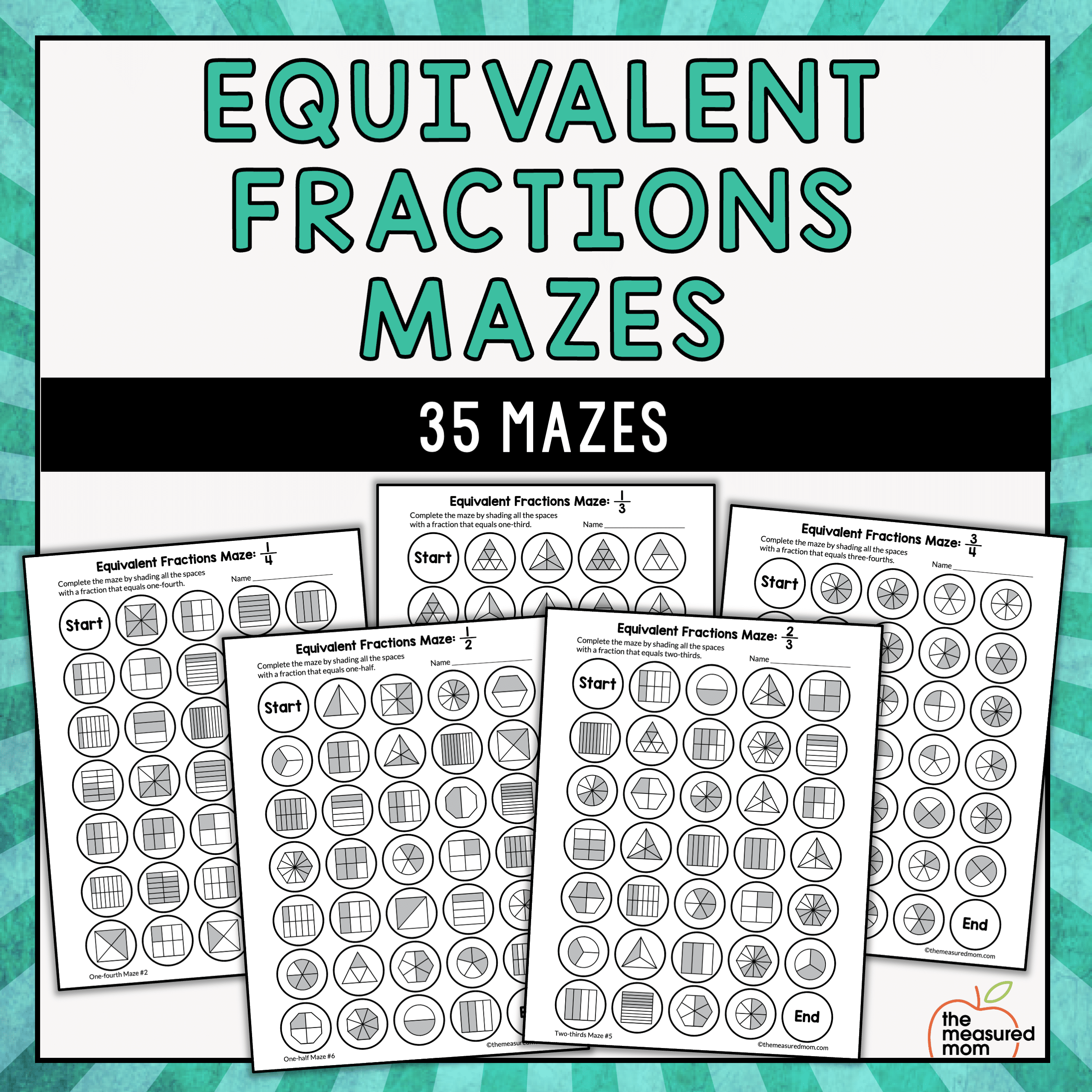 Equivalent Fraction Mazes The Measured Mom