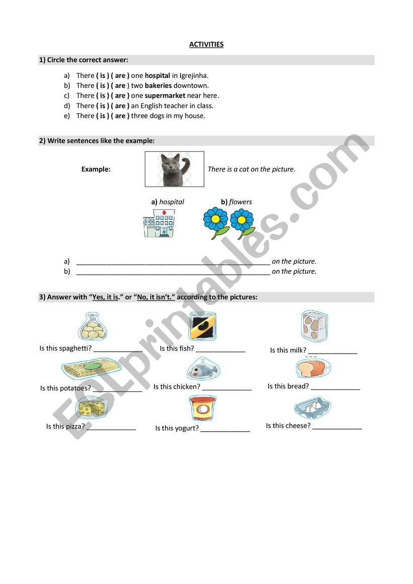 Esl Printable Activities