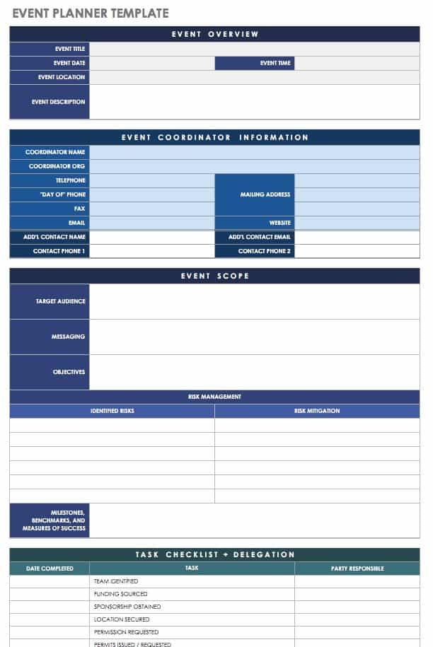planning an event template