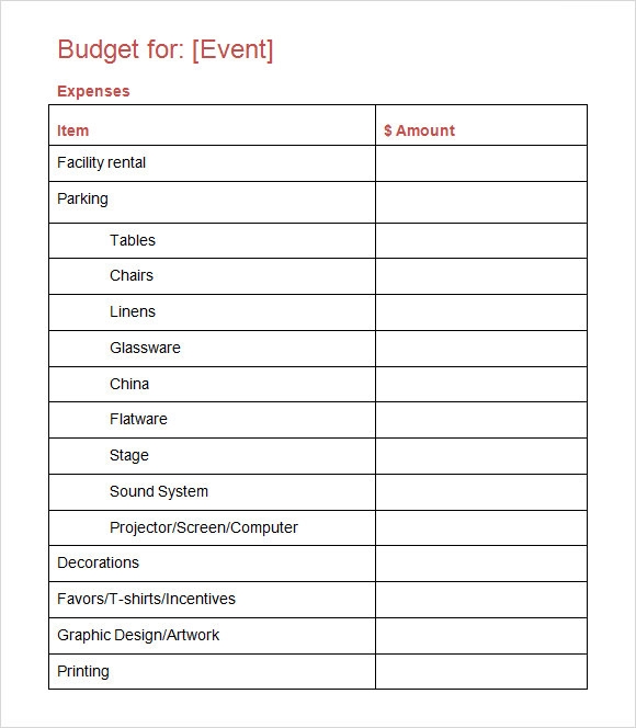 Event Planning Budget Template SampleTemplatess SampleTemplatess