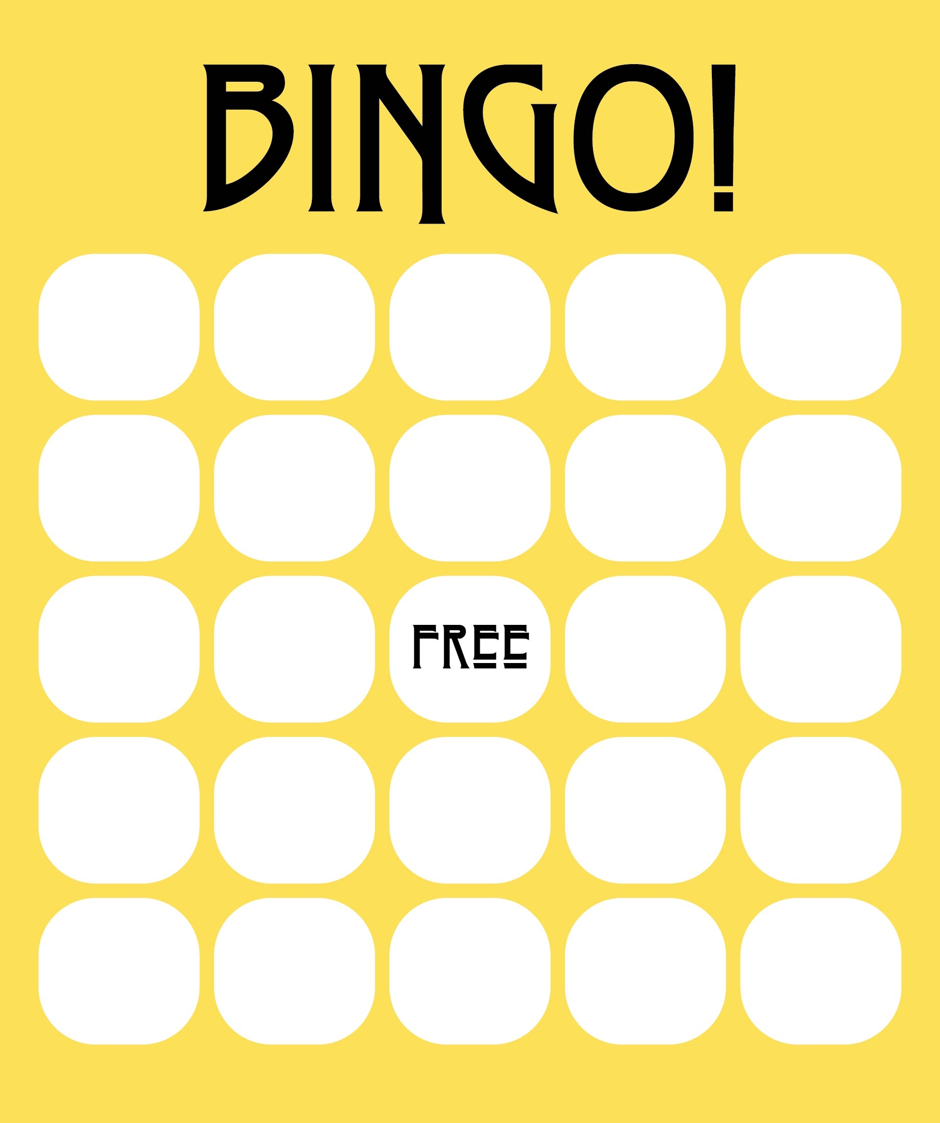 printable bingo card template free
