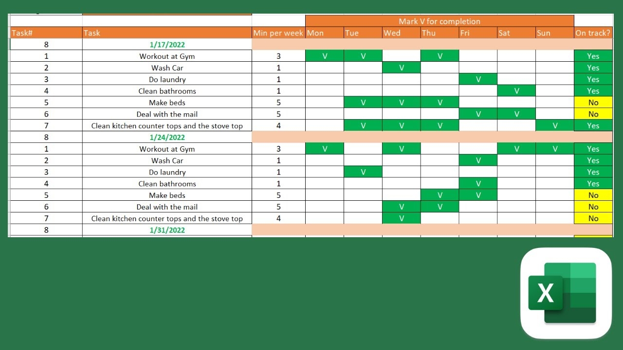 Excel Goal Tracker Template
