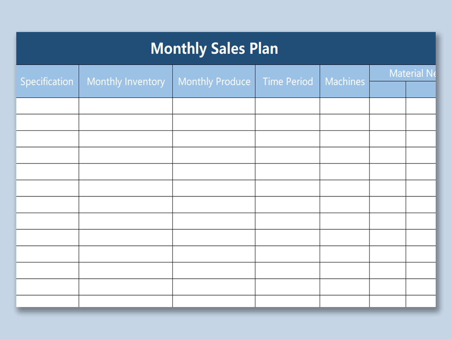 EXCEL Of Monthly Sales Plan xlsx WPS Free Templates