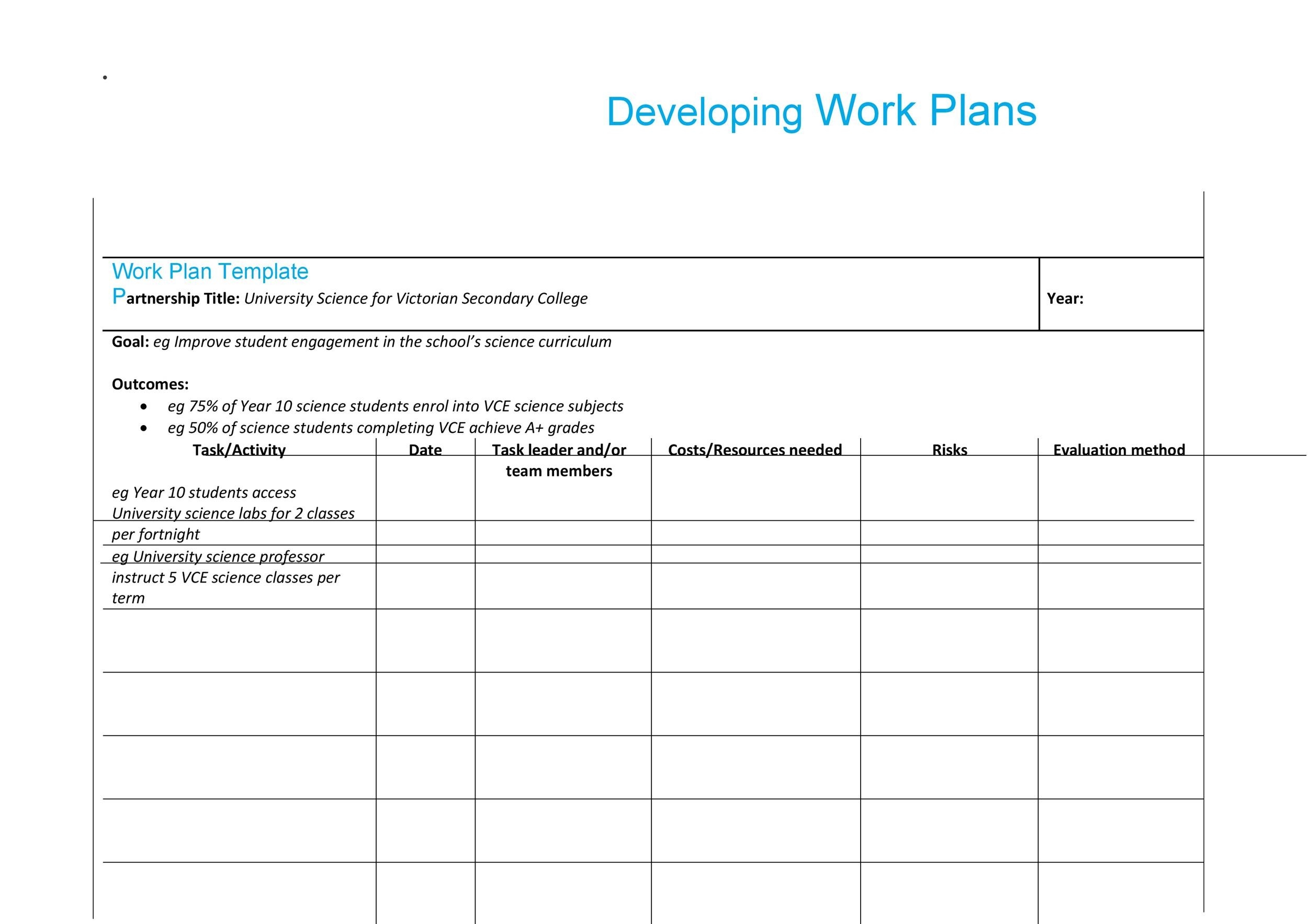 Excel Work Plan Template Excel Templates My XXX Hot Girl