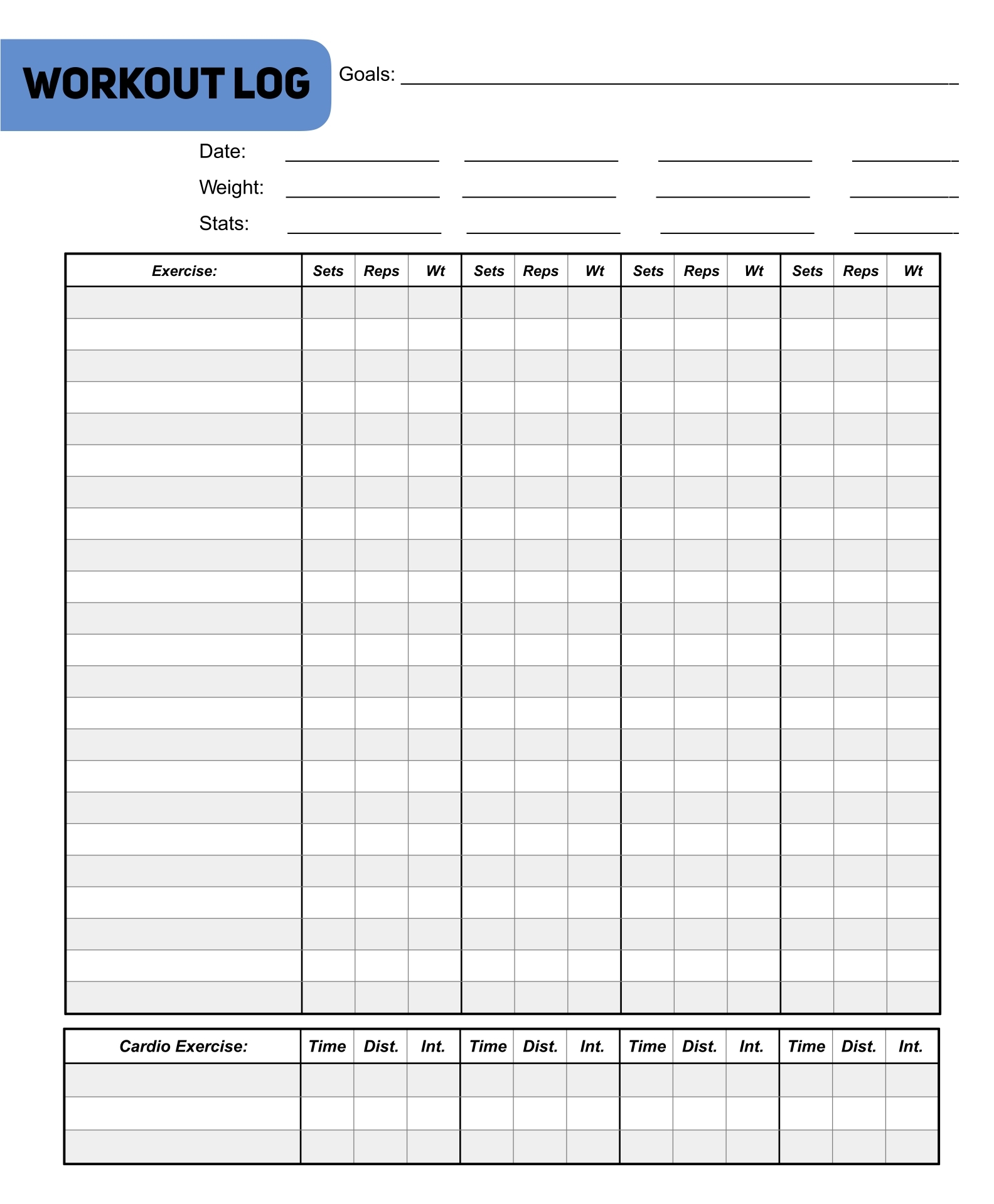 physical activity printable exercise chart for kids