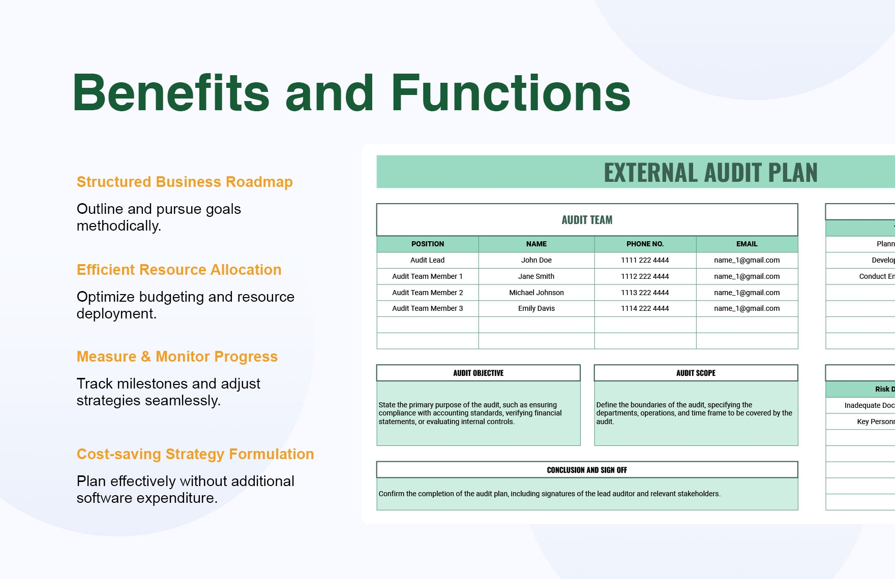 External Audit Plan Template In Excel Google Sheets Download 