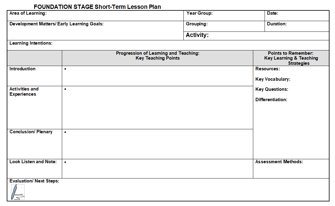 Eyfs Lesson Plan Template Teaching Resources The Best Porn Website
