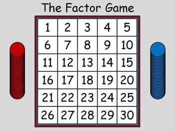 free printable factor game board