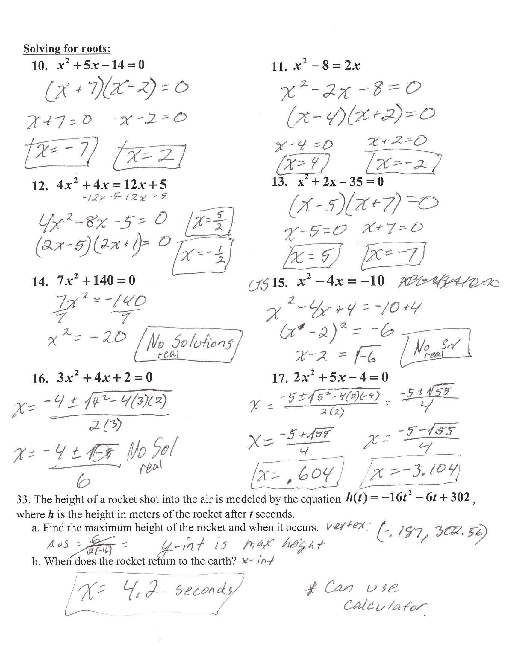 Factor Quadratic Trinomials Worksheet Quadraticworksheet
