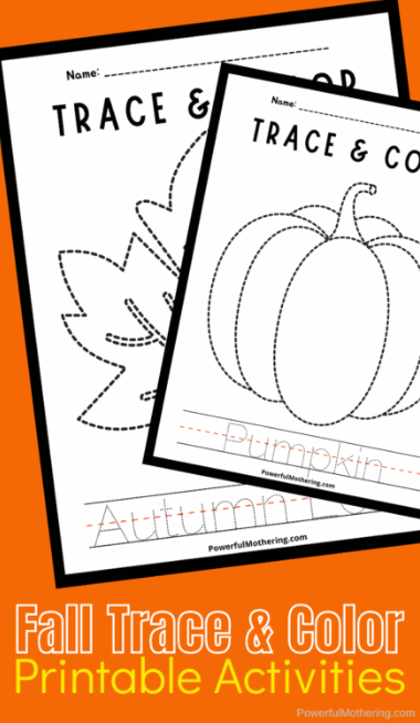 Fall Color And Trace Printables Free Homeschool Deals