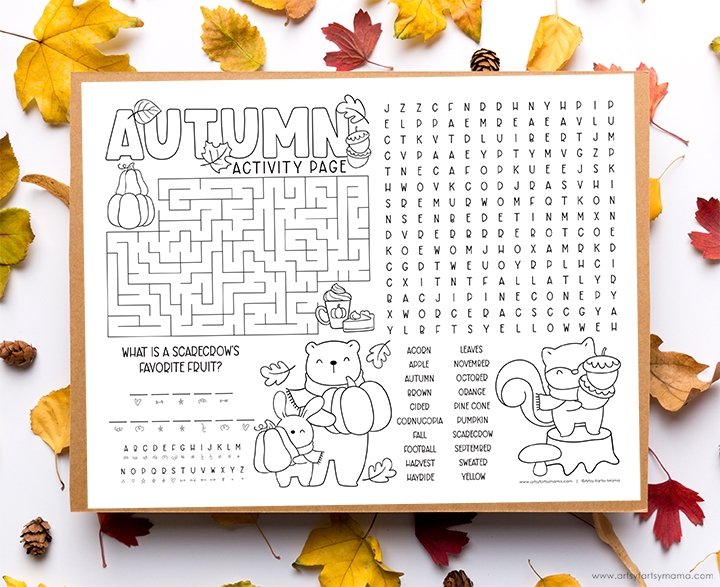 fall printable activity sheets