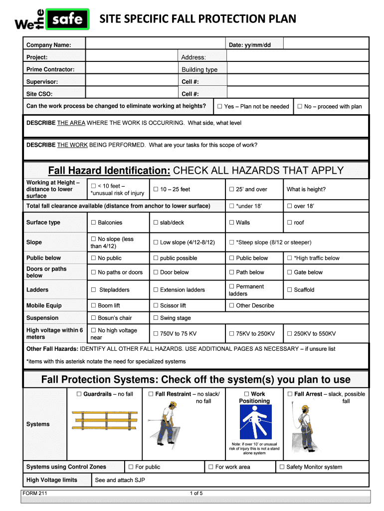 Fall Protection Plan Sample Template Template Samples