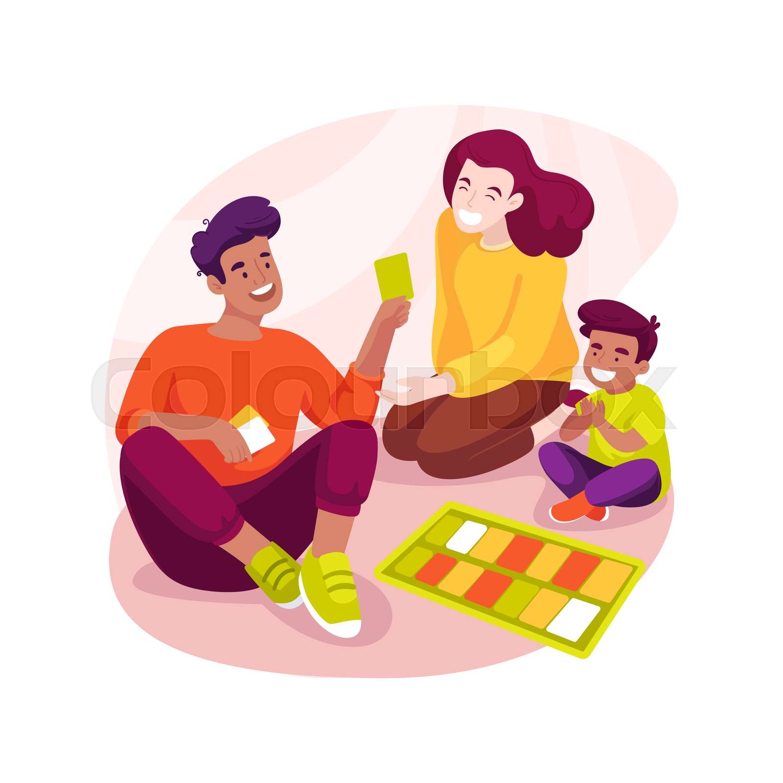 Family Board Games Isolated Cartoon Vector Illustration Stock Vector 