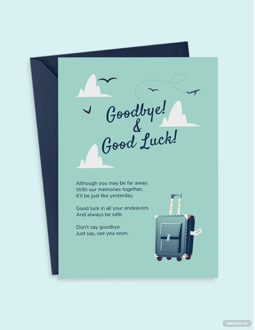Farewell Card Template For Colleague In Illustrator Publisher Pages 