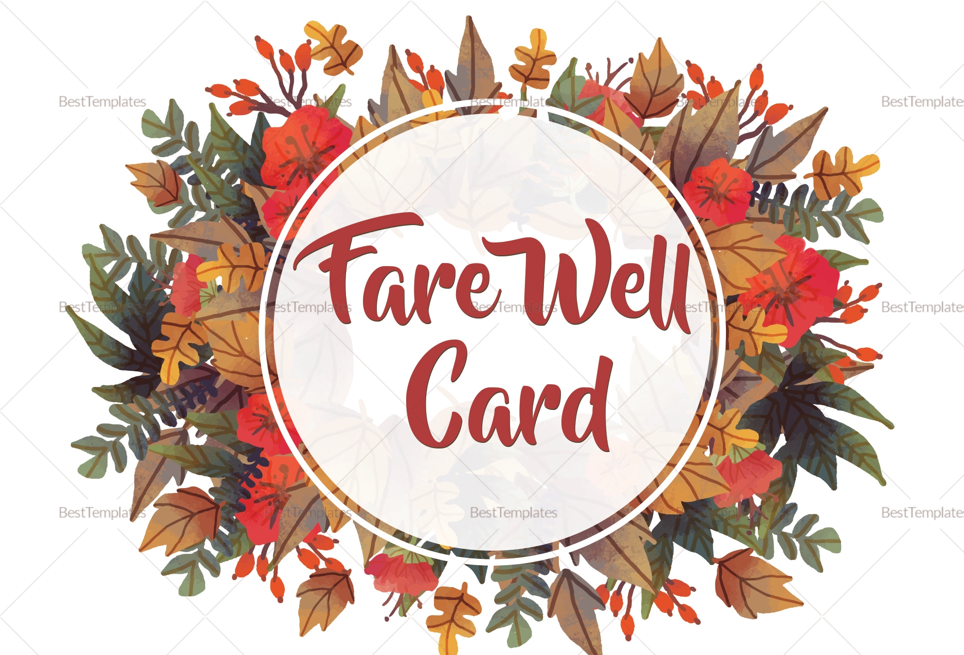 farewell card template printable