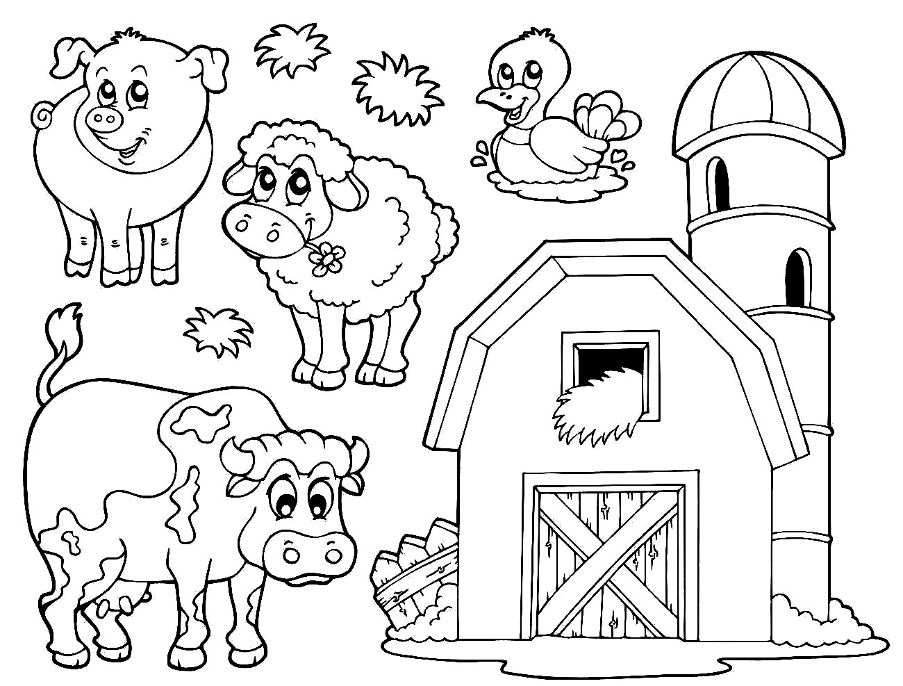 Farm Animals Printable Coloring Pages