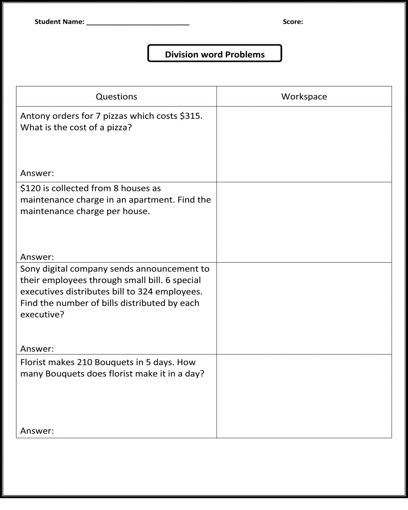 Fifth Grade Math Practice Worksheet Free Printable Math Worksheets