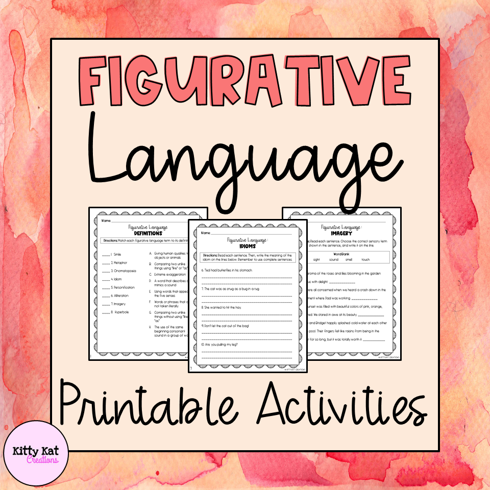 Figurative Language Printable Activities Made By Teachers
