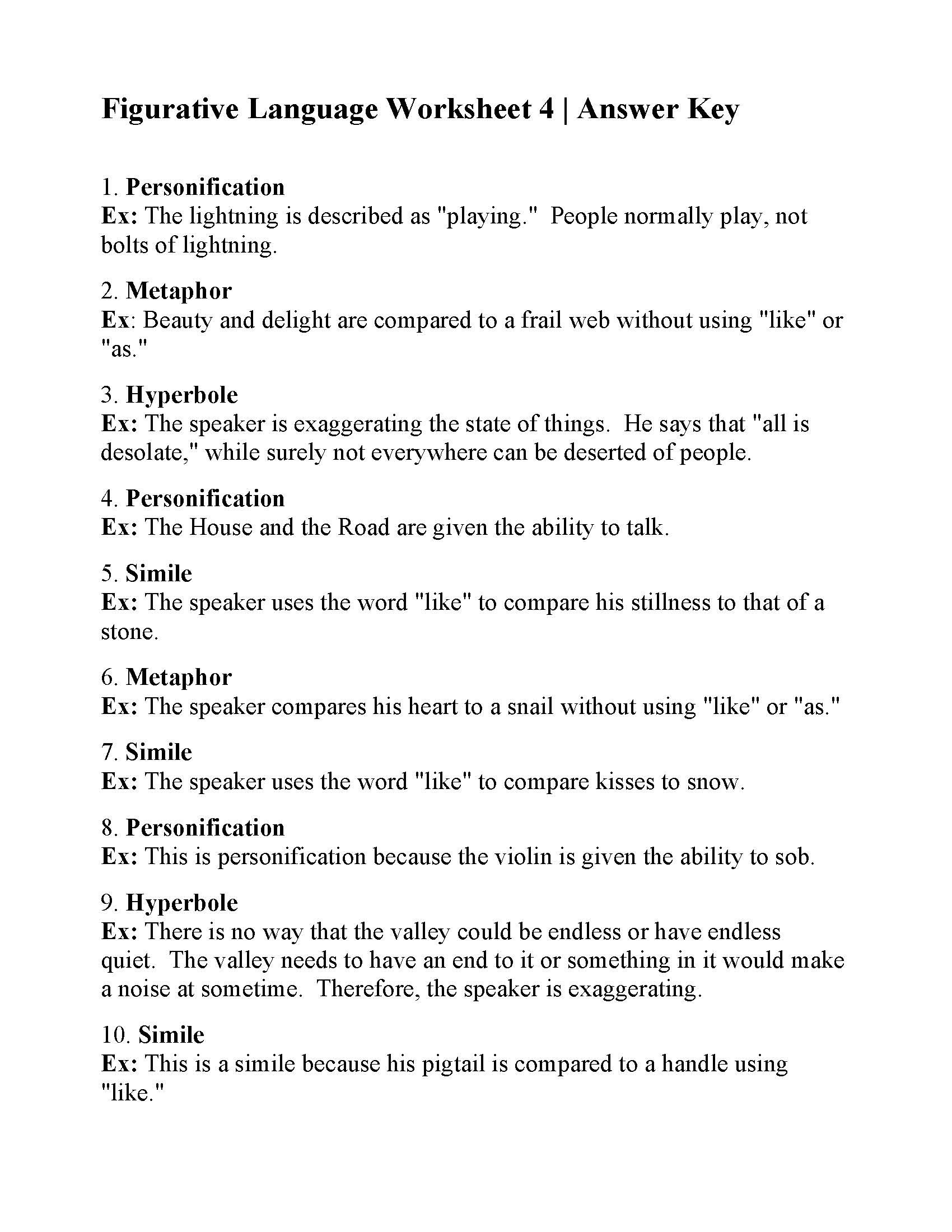 free printable figurative language games