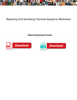 Fillable Online Balancing And Identifying Chemical Equations Worksheet 