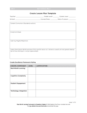 Fillable Online Create Lesson Plan Template Fax Email Print PdfFiller