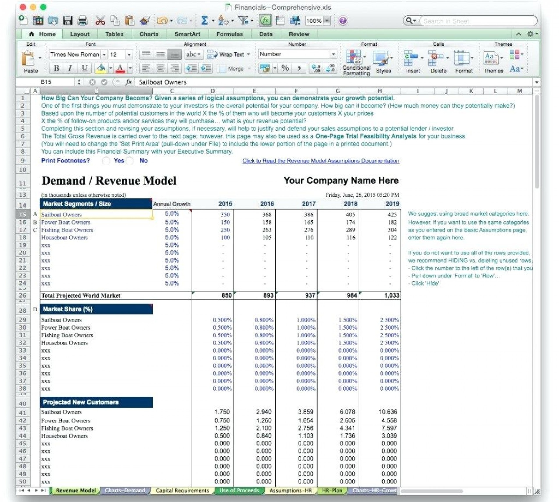Financial Projections Spreadsheet For 017 Business Plan Financial 